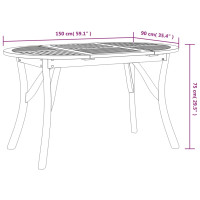 Produktbild för Trädgårdsbord 150x90x75 cm massivt akaciaträ