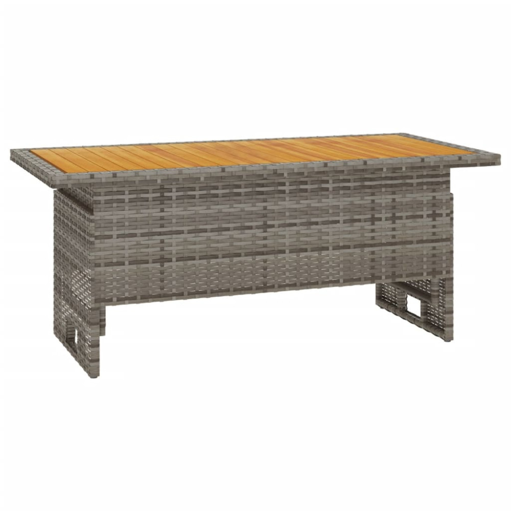 Produktbild för Trädgårdsbord grå 100x50x43/63 cm akaciaträ & konstrotting
