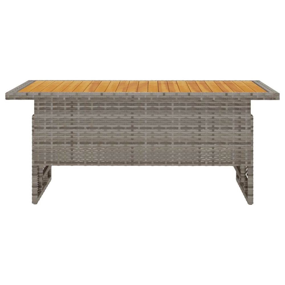 Produktbild för Trädgårdsbord grå 100x50x43/63 cm akaciaträ & konstrotting