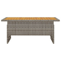 Produktbild för Trädgårdsbord grå 100x50x43/63 cm akaciaträ & konstrotting