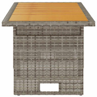 Produktbild för Trädgårdsbord grå 100x50x43/63 cm akaciaträ & konstrotting