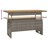 Produktbild för Trädgårdsbord grå 100x50x43/63 cm akaciaträ & konstrotting