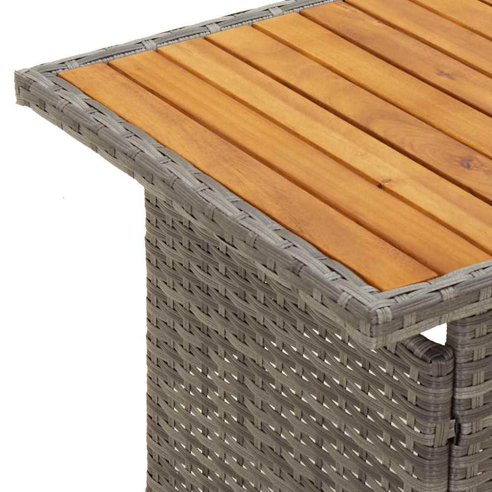 Produktbild för Trädgårdsbord grå 100x50x43/63 cm akaciaträ & konstrotting