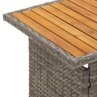 Produktbild för Trädgårdsbord grå 100x50x43/63 cm akaciaträ & konstrotting