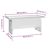 Produktbild för Trädgårdsbord grå 100x50x43/63 cm akaciaträ & konstrotting