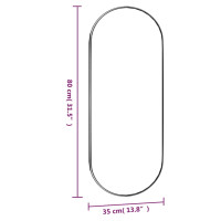 Produktbild för Väggspegel 35x80 cm glas oval