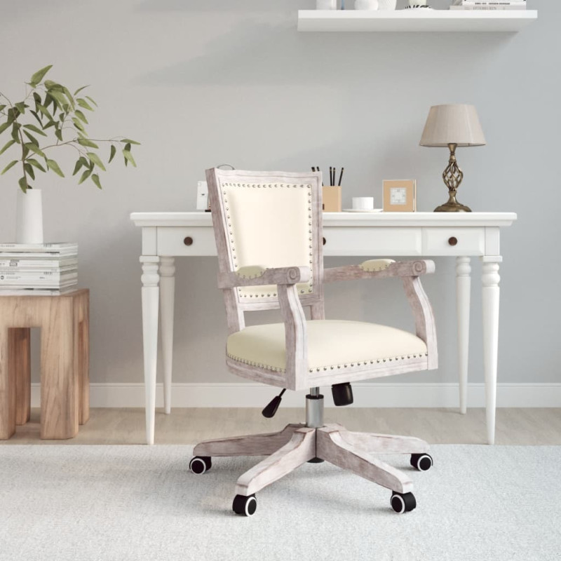 Produktbild för Snurrbar kontorsstol beige linne