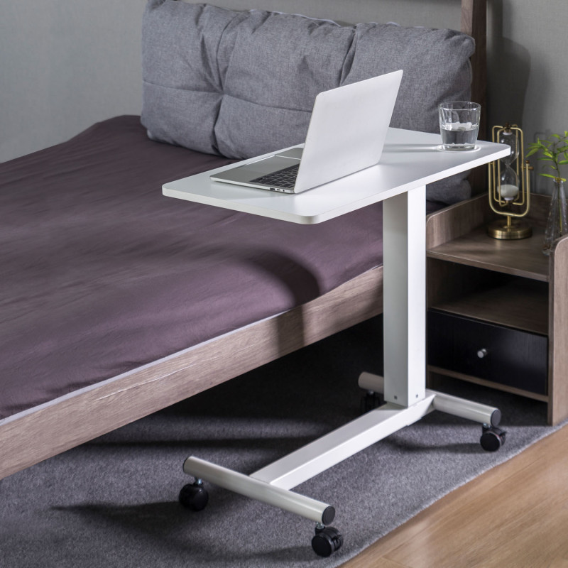 Produktbild för Höj-/sänkbart säng-/soffbord med gasfjäder Vit
