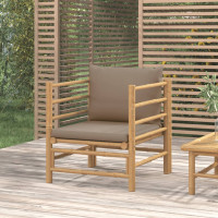Produktbild för Soffa för trädgården med taupe dynor bambu