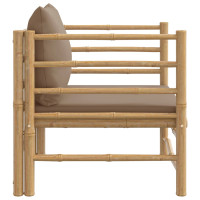 Produktbild för Soffa för trädgården med taupe dynor bambu
