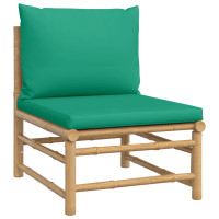 Produktbild för Loungegrupp för trädgården 3 delar gröna dynor bambu