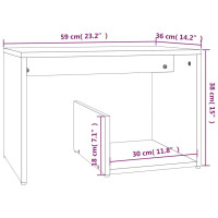 Produktbild för Sidobord brun ek 59x36x38 cm konstruerat trä