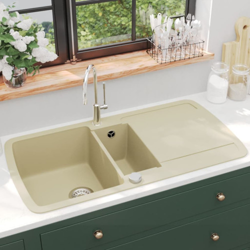 vidaXL Diskho granit dubbel beige