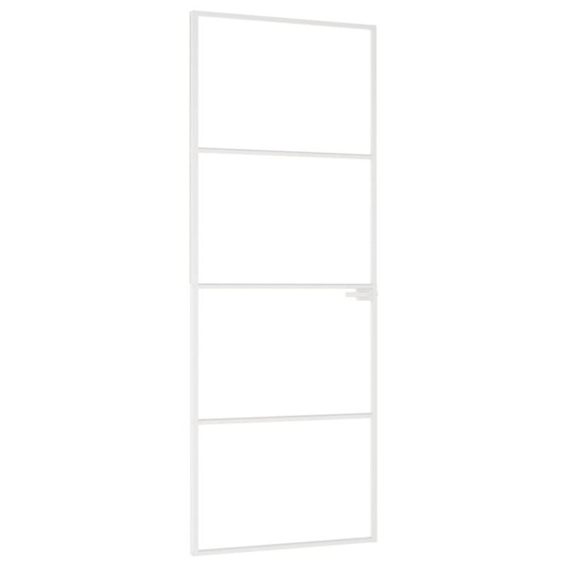Produktbild för Innerdörr 76x201,5 cm härdat glas och aluminium slim