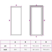 Produktbild för Innerdörr 76x201,5 cm härdat glas och aluminium slim