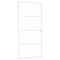 Produktbild för Innerdörr 93x201,5 cm härdat glas och aluminium slim