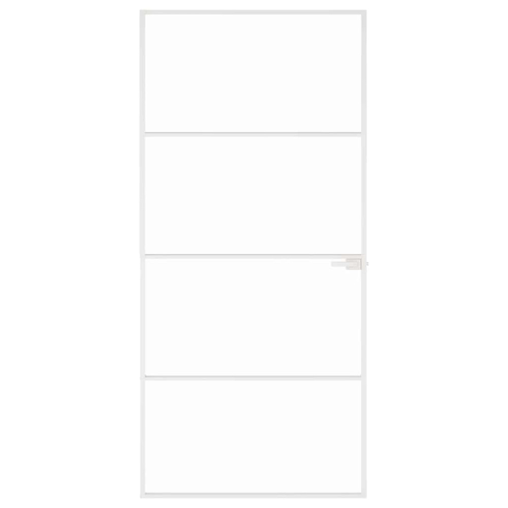 Produktbild för Innerdörr 93x201,5 cm härdat glas och aluminium slim