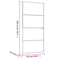 Produktbild för Innerdörr 93x201,5 cm härdat glas och aluminium slim