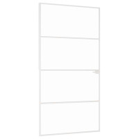 Produktbild för Innerdörr 102x201,5 cm härdat glas och aluminium slim