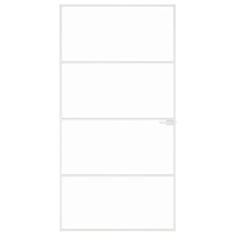 Produktbild för Innerdörr 102x201,5 cm härdat glas och aluminium slim