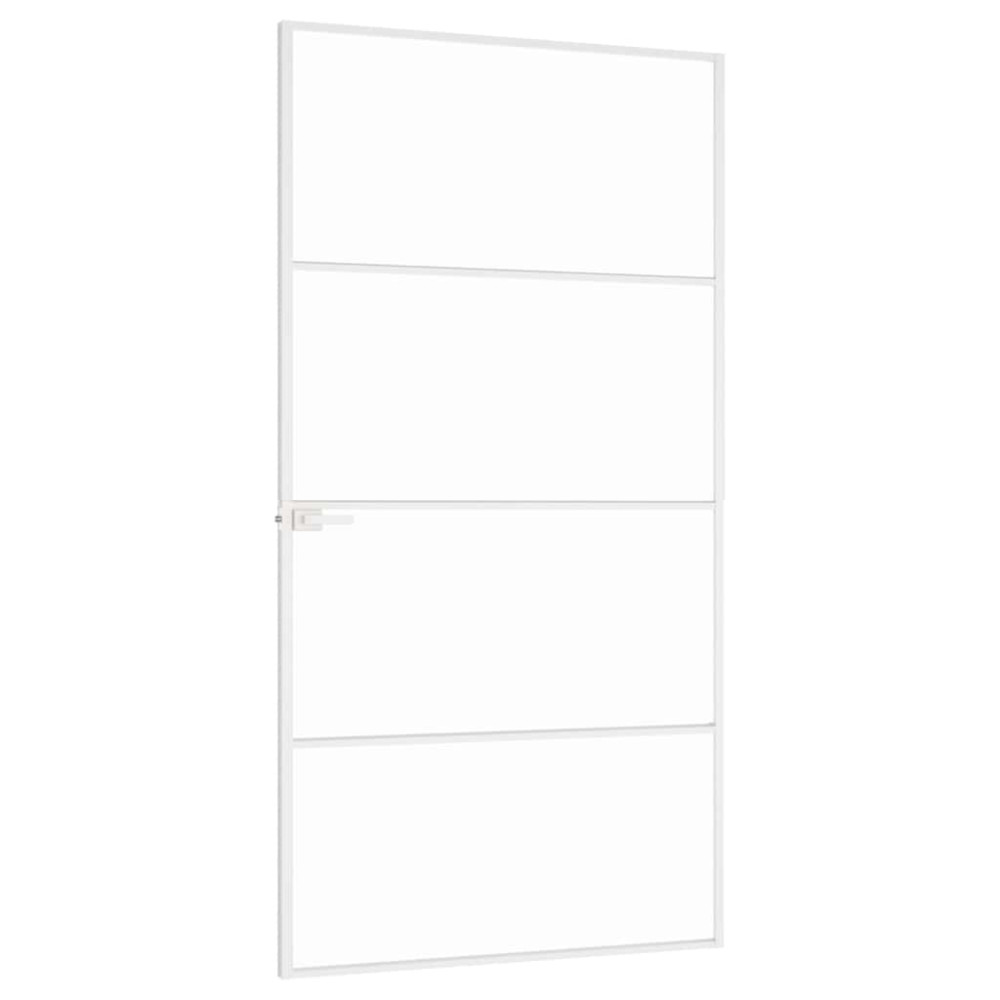 Produktbild för Innerdörr 102x201,5 cm härdat glas och aluminium slim