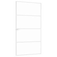 Produktbild för Innerdörr 102x201,5 cm härdat glas och aluminium slim