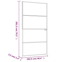 Produktbild för Innerdörr 102x201,5 cm härdat glas och aluminium slim
