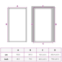 Produktbild för Innerdörr 102x201,5 cm härdat glas och aluminium slim