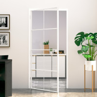 Produktbild för Innerdörr 93x201,5 cm härdat glas och aluminium slim