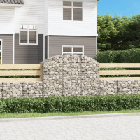 Produktbild för Gabion bågformad 150x50x120/140 cm galvaniserat järn