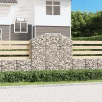 Produktbild för Gabion bågformad 150x50x140/160 cm galvaniserat järn