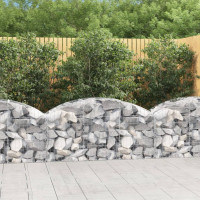 Produktbild för Gabion bågformad 150x50x60/80 cm galvaniserat järn