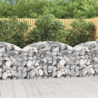 Produktbild för Gabion bågformad 150x50x80/100 cm galvaniserat järn