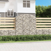 Produktbild för Gabion bågformad 150x50x160/180 cm galvaniserat järn