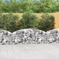 Produktbild för Gabion bågformad 200x30x60/80 cm galvaniserat järn