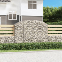 Produktbild för Gabion bågformad 200x30x140/160 cm galvaniserat järn