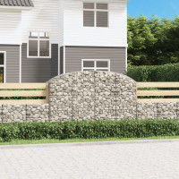 Produktbild för Gabion bågformad 200x50x120/140 cm galvaniserat järn