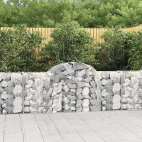 Produktbild för Gabion bågformad 200x30x80/100 cm galvaniserat järn