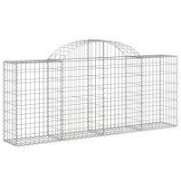 Produktbild för Gabion bågformad 200x30x80/100 cm galvaniserat järn