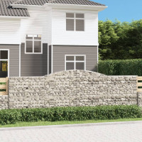 Produktbild för Gabion bågformad 400x30x120/140 cm galvaniserat järn