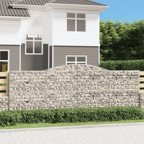 vidaXL Gabion bågformad 400x50x140/160 cm galvaniserat järn