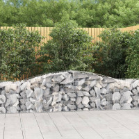 Produktbild för Gabion bågformad 400x50x60/80 cm galvaniserat järn