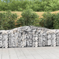 Produktbild för Gabion bågformad 400x50x80/100 cm galvaniserat järn