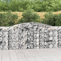 Produktbild för Gabion bågformad 400x50x100/120 cm galvaniserat järn