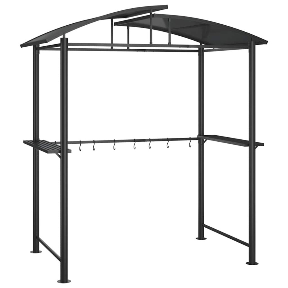 Produktbild för Tak för grill med sidohyllor antracit 210x114x230 cm stål