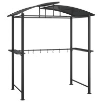Produktbild för Tak för grill med sidohyllor antracit 210x114x230 cm stål