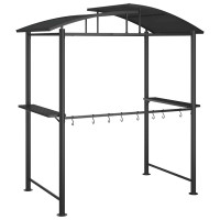 Produktbild för Tak för grill med sidohyllor antracit 210x114x230 cm stål