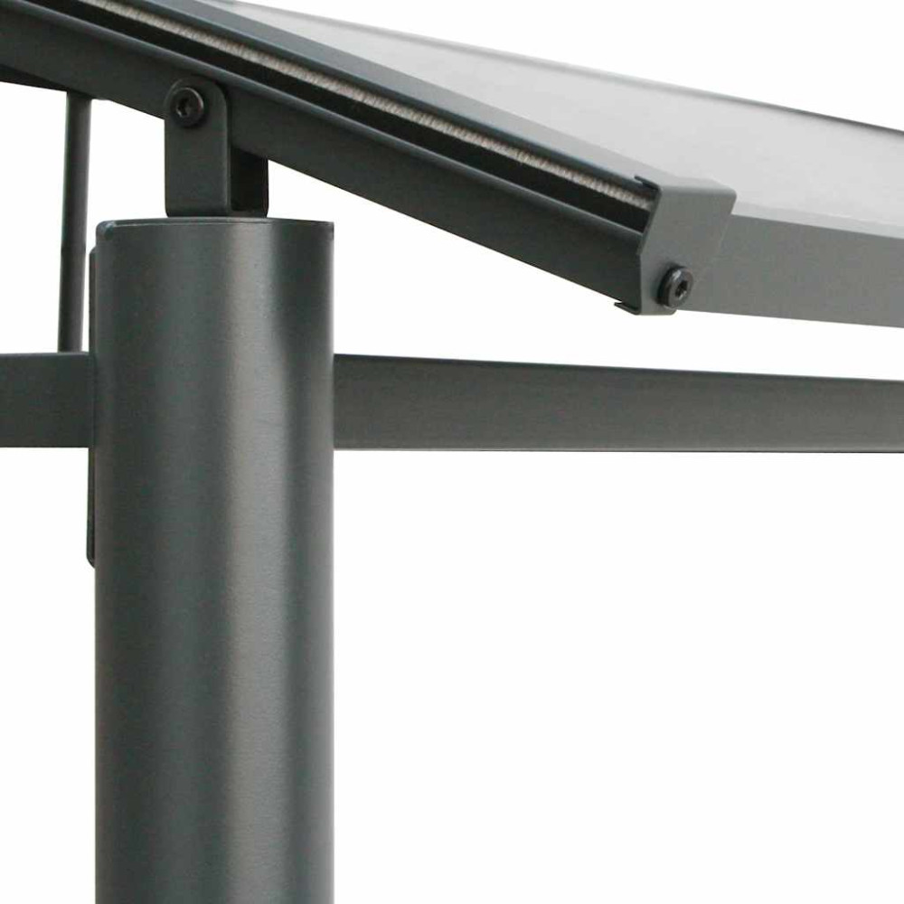 Produktbild för Tak för grill med sidohyllor antracit 210x114x230 cm stål