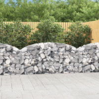 Produktbild för Gabion bågformad 200x30x80/100 cm galvaniserat järn