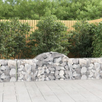 Produktbild för Gabion bågformad 200x30x60/80 cm galvaniserat järn